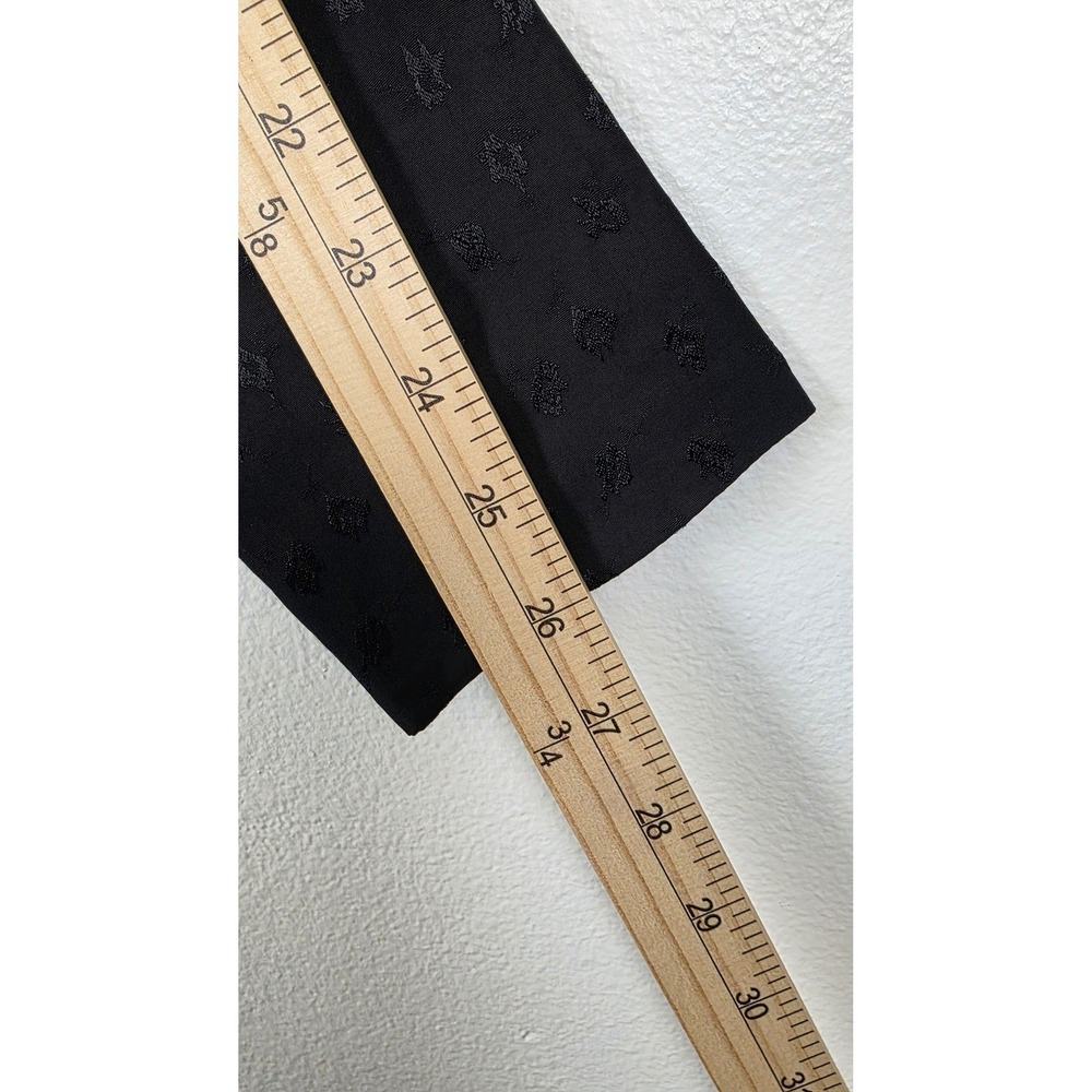 WAYF Mini Dress Womens Size S Black Jacquard Ruffle Square Neck Puff Sleeve - Picture 9 of 15
